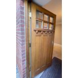 1 x Solid Wood Lockable Glazed External Side Door - Includes Hinges & Handles - Ref: PAN141 - NO VAT