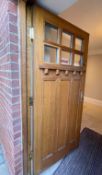1 x Solid Wood Lockable Glazed External Side Door - Includes Hinges & Handles - Ref: PAN141 - NO VAT