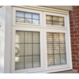 1 x Hardwood Timber Double Glazed Window Frames fitted with Shutter Blinds, In White