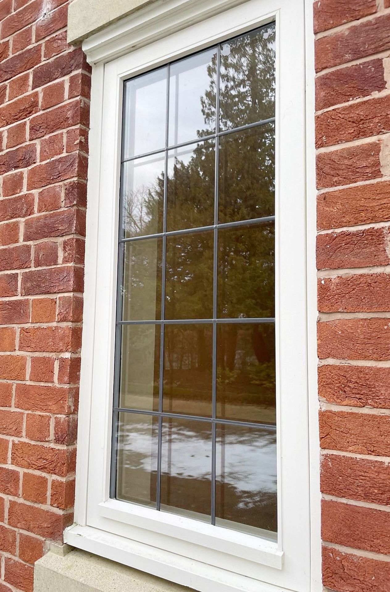 1 x Hardwood Timber Double Glazed & Leaded Window Frame - Ref: PAN148 / M-HALL - CL896 - NO VAT