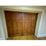 1 x Set of Solid Wood Stately Lockable External Double Doors, with Hinges and Handles - Ref: PAN153