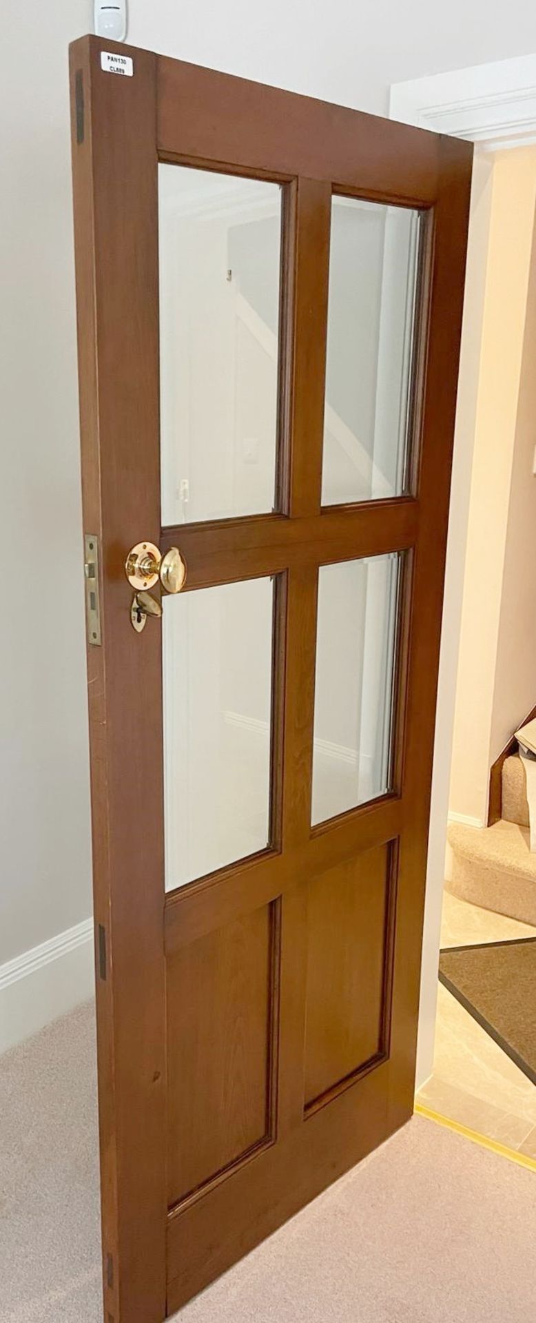 1 x Solid Wood Lockable Internal Door - Includes Handles and Hinges - Ref: PAN130 - NO VAT - Image 2 of 8