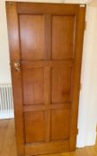 1 x Solid Wood Lockable Internal Door - Includes Hinges and Handles - Ref: PAN170 - NO VAT