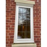 1 x Hardwood Timber Double Glazed & Leaded Window Frame - Ref: PAN147 / M-HALL - CL896 - NO VAT