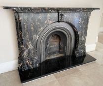 1 x Marble Fire Surround With Gas Coal Fire - Ref: PAN116 / KIT - CL896 - NO VAT ON THE HAMMER -