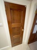 1 x Solid Wood Slim Lockable Internal Door - Ref: PAN129 / UNDSTRS - CL896 - NO VAT ON THE