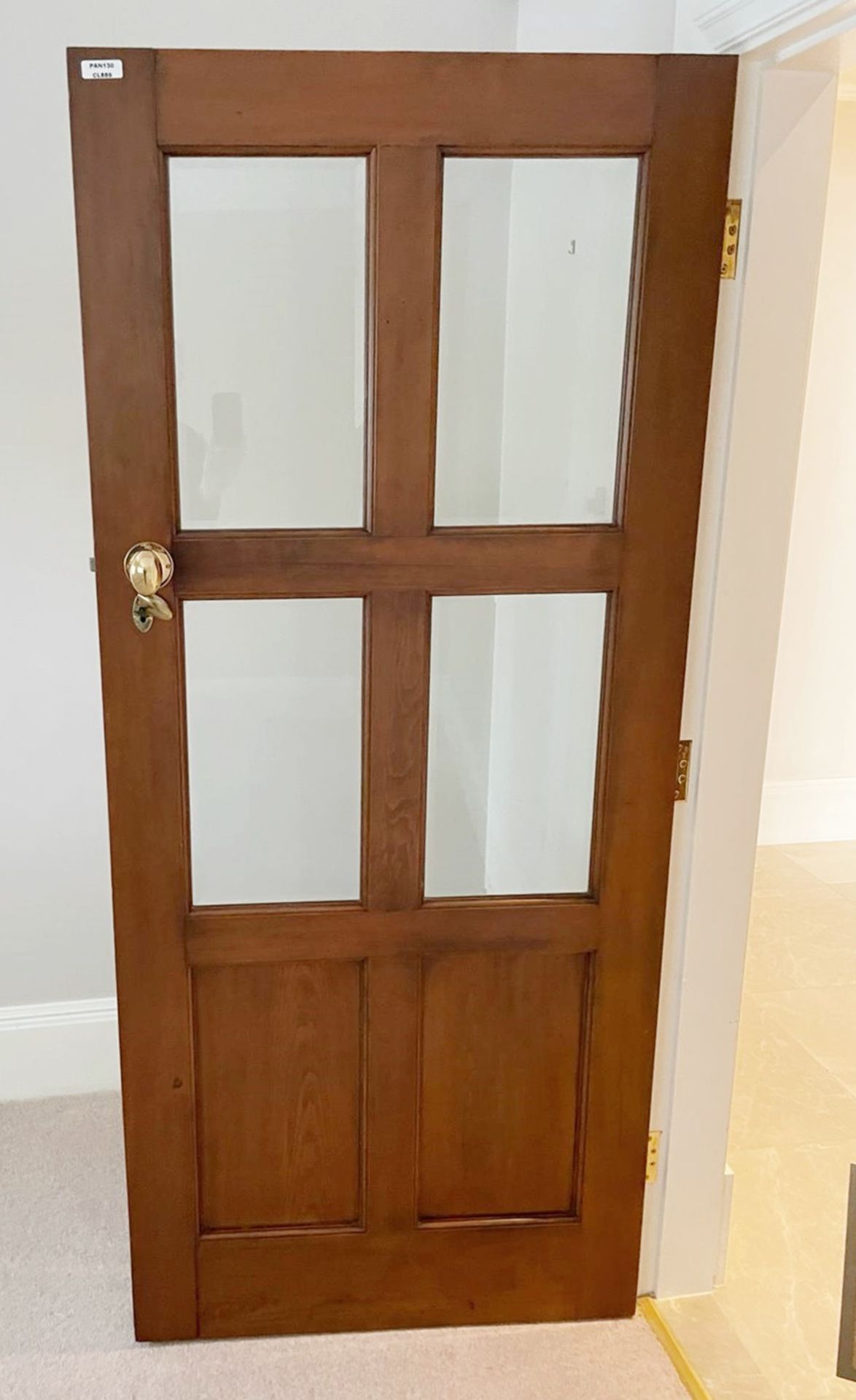 1 x Solid Wood Lockable Internal Door - Includes Handles and Hinges - Ref: PAN130 - NO VAT