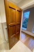 1 x Solid Wood Lockable Internal Bathroom Door - Includes Hinges and Handles