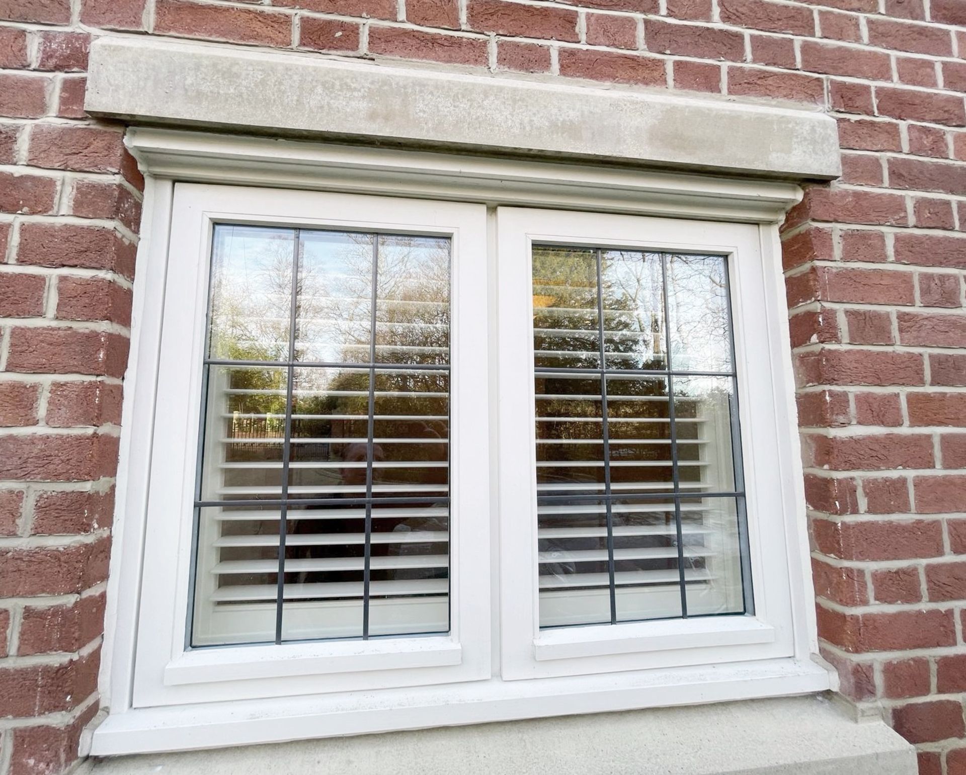 1 x Hardwood Timber Double Glazed Leaded 2-Pane Window Frame fitted with Shutter Blinds - NO VAT - Image 3 of 12