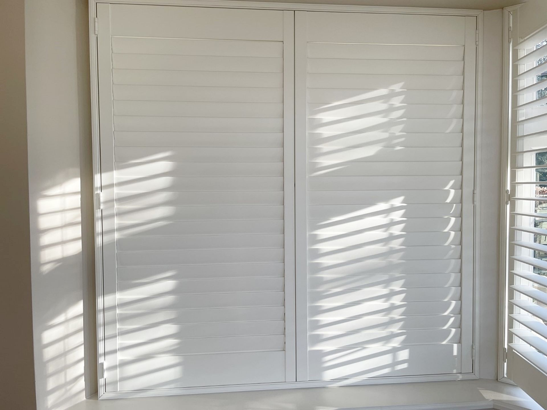1 x Hardwood Timber Double Glazed Window Frames fitted with Shutter Blinds, In White - Image 3 of 24