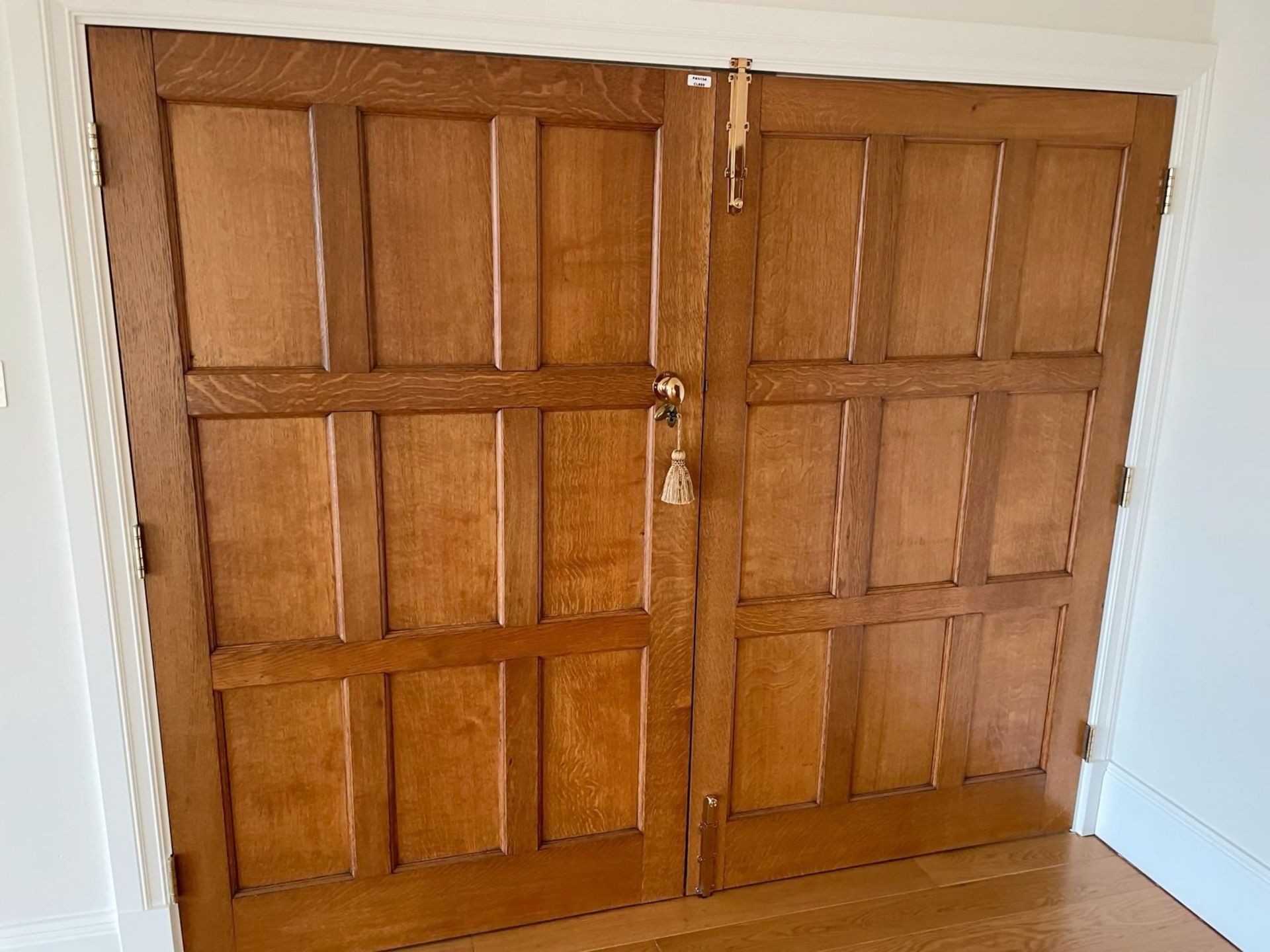 1 x Set of Stately Solid Wood Double Doors - Hinges and Handles Included - Ref: PAN154