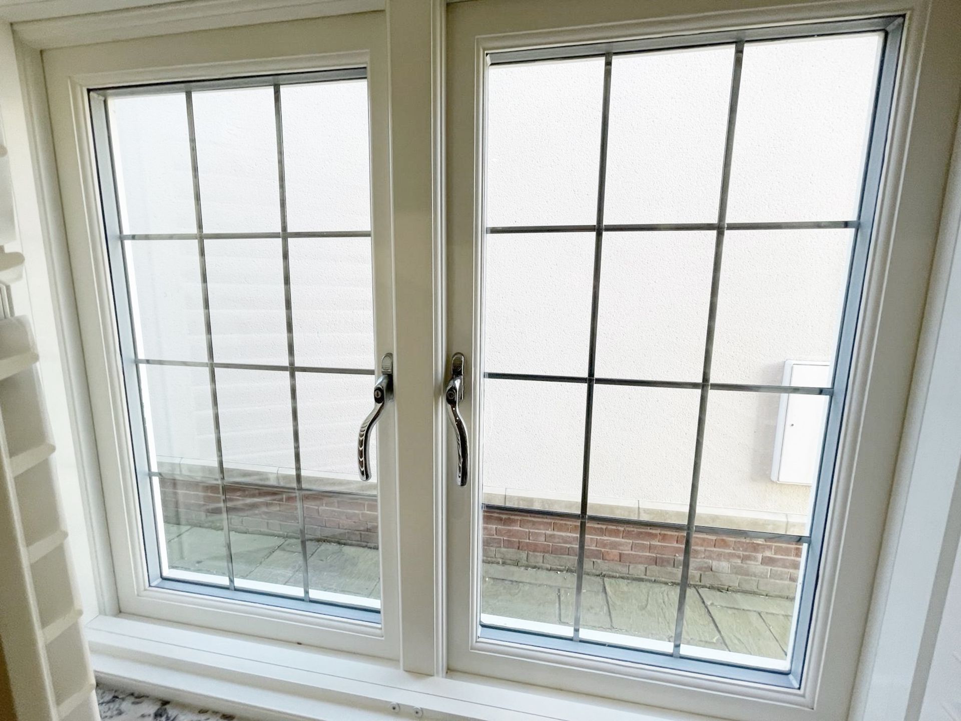 1 x Hardwood Timber Double Glazed Leaded 2-Panel Window Frame fitted with Shutter Blinds - NO VAT - Image 9 of 10