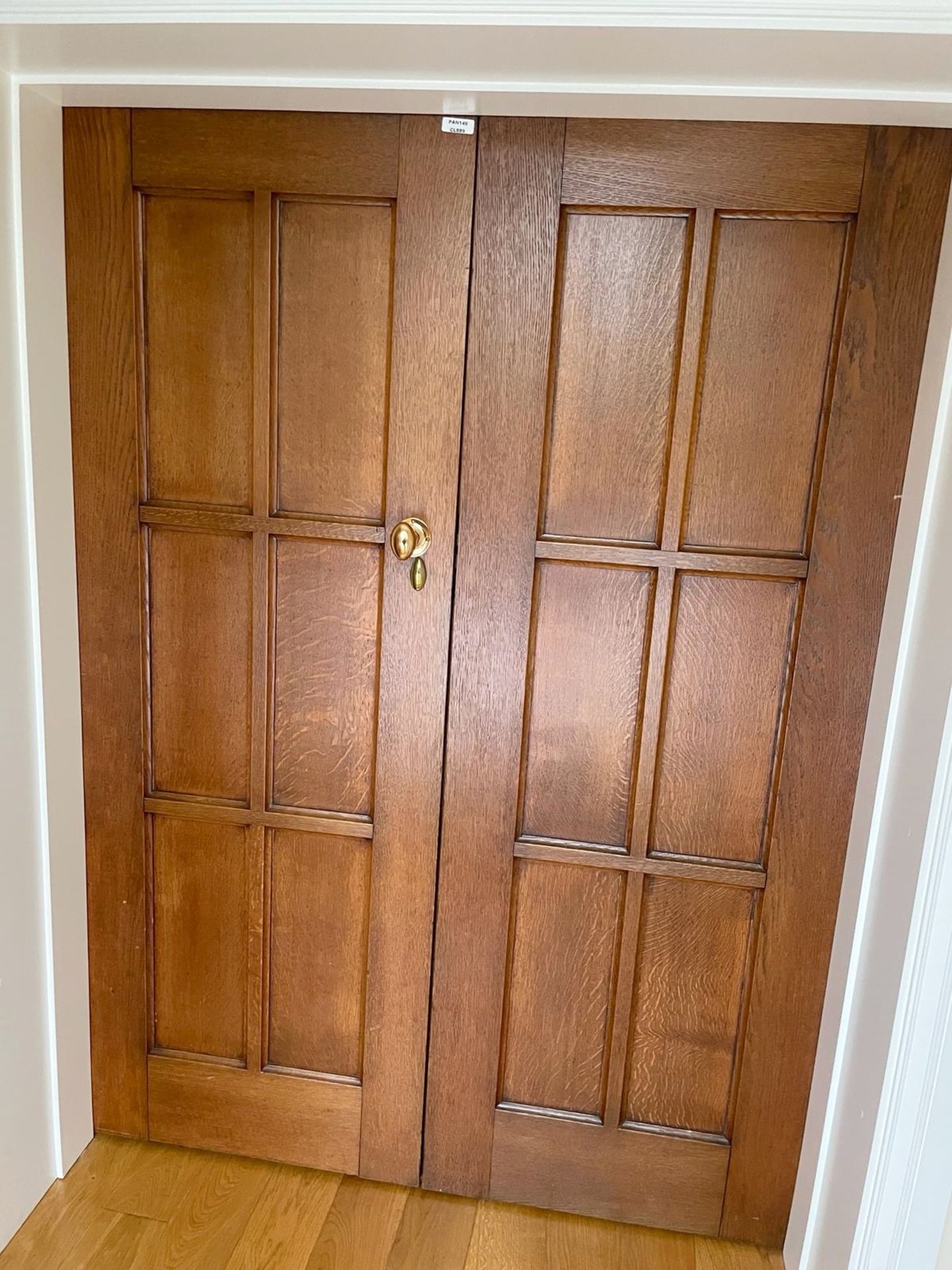 1 x Set of Solid Wood Stately Lockable Internal Double Doors - Ref: PAN149 / M-HALL - CL896 - NO VAT - Image 2 of 11