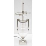 1 x Large 2-Light Glass Trophy Table Lamp, With In-Line Switch & Dimmer Module - Ref: CNT758/WH2/C24