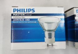 12 x PHILIPS Mastercolour Cdm-Rm Mini 20W/830 10D Gx10 Bulbs - Mod20Cdmrm10 - RRP £600 - Ref: