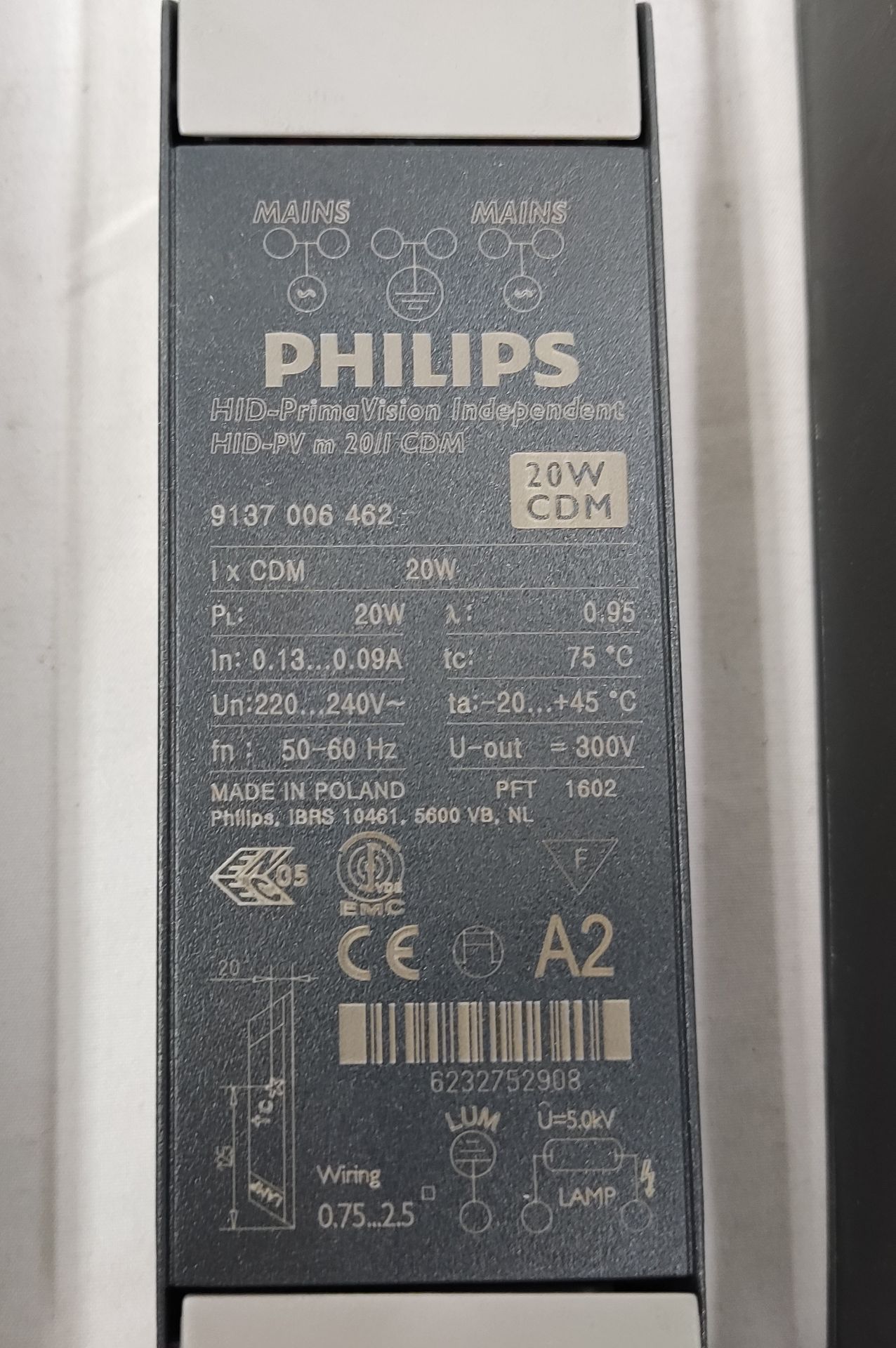 3 x PHILIPS Electronic Drivers For Hid Lamps - Hid-Pv M 20/I Cdm Hpf 220-240V 50/60Hz - Remote - Image 7 of 9