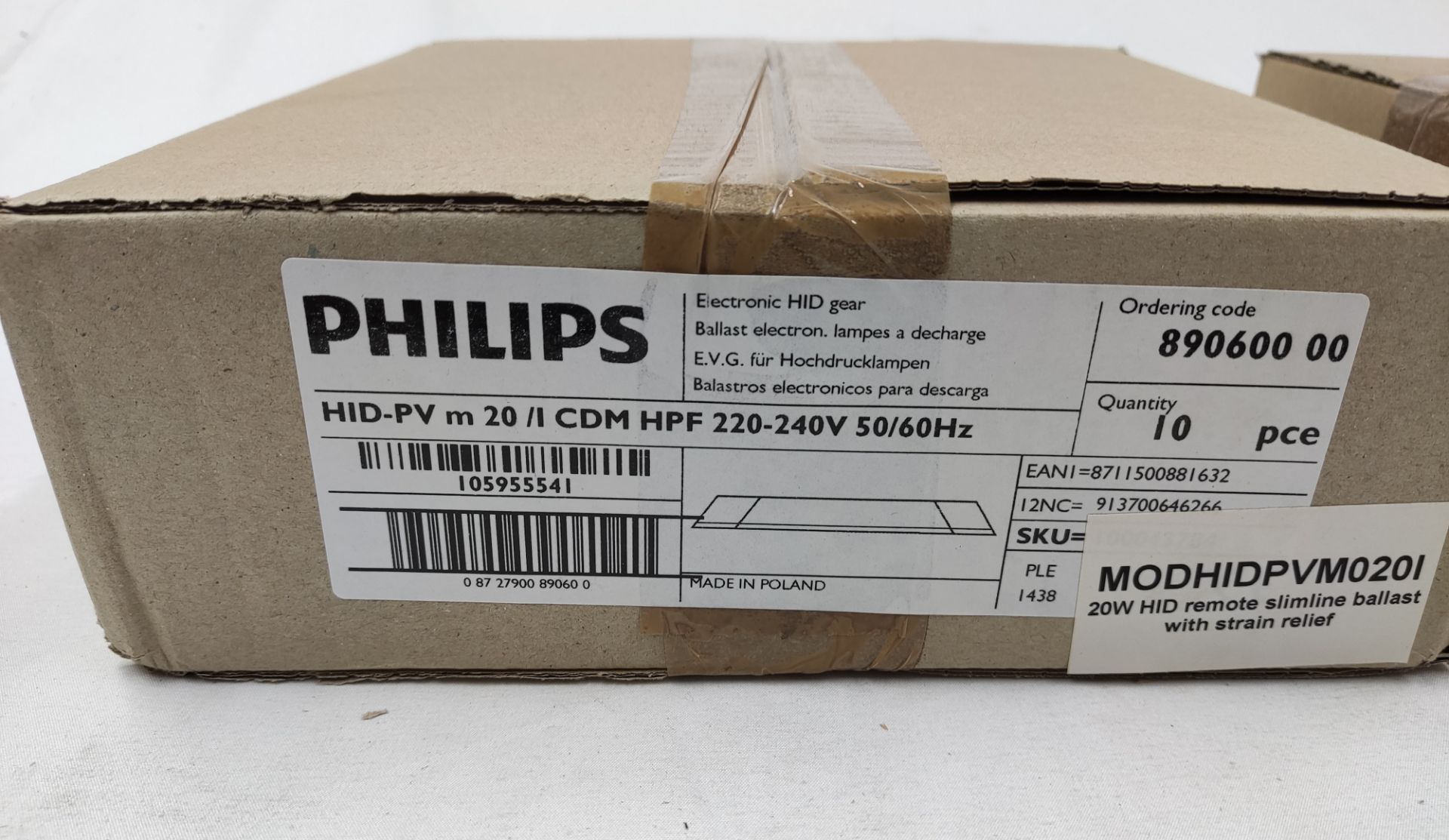 10 x PHILIPS Electronic Drivers For Hid Lamps - Hid-Pv M 20/I Cdm Hpf 220-240V 50/60Hz - Remote - Image 4 of 4