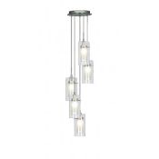 1 x Searchlight Duo 1 5 Light Ceiling Pendant - Polished Chrome - Type: 2305-5 - New Boxed Stock