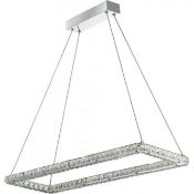1 x Searchlight Clover LED Ceiling Light - Chrome Clear Crystal Glass - Type: 7012CC - New Boxed