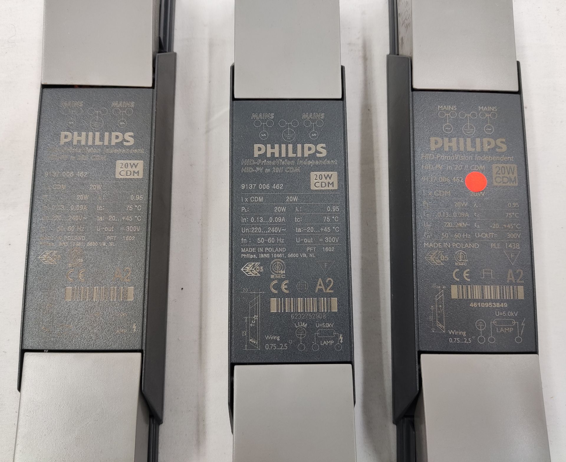 3 x PHILIPS Electronic Drivers For Hid Lamps - Hid-Pv M 20/I Cdm Hpf 220-240V 50/60Hz - Remote - Image 4 of 9