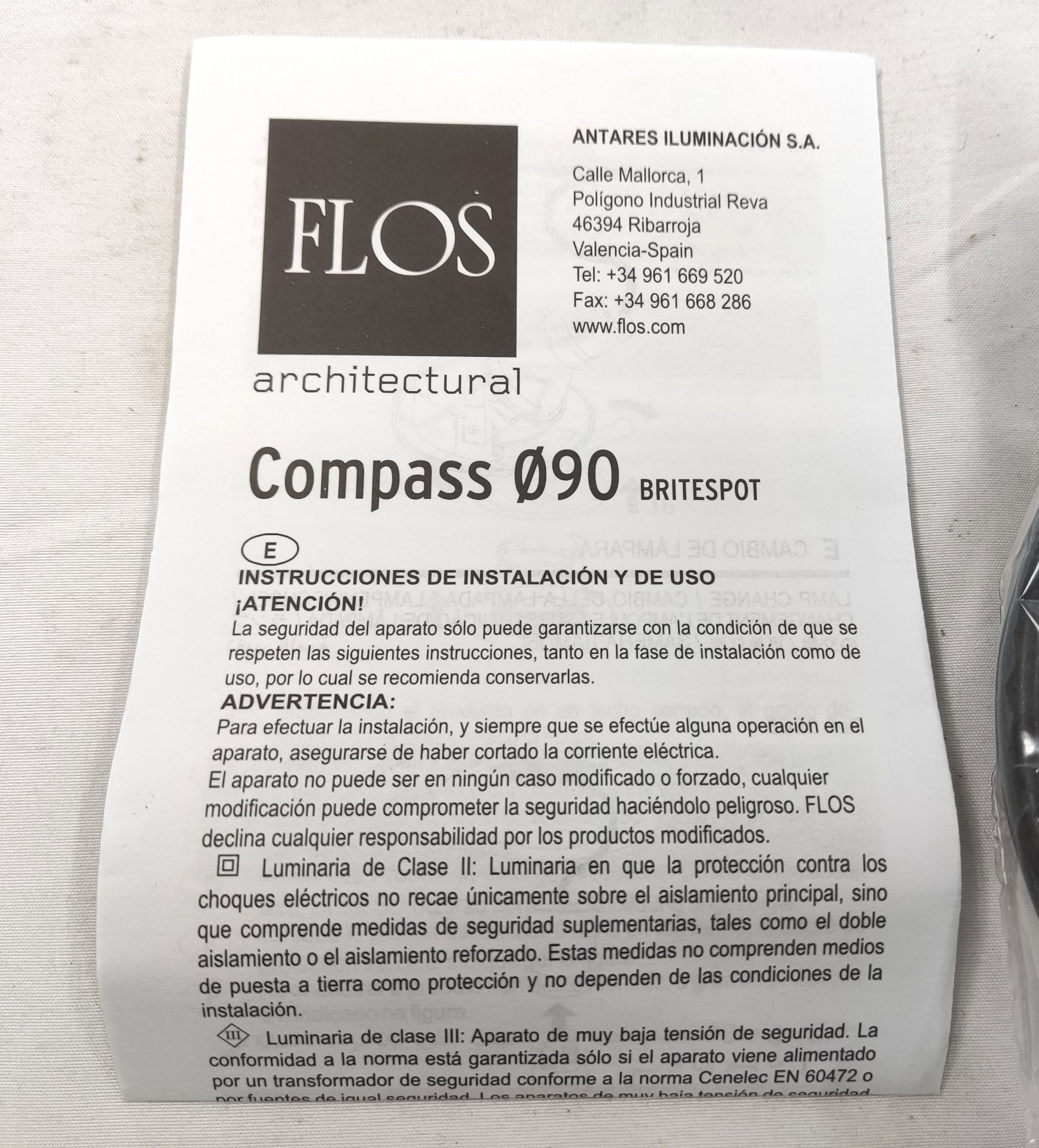 2 x FLOS Compass 90Deg Adjustable White Spotlight - Hi-Par51 - Max 35W - 03.3503.30 - Ref: - Image 8 of 19