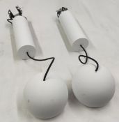 2 x MODULAR LIGHTING INSTRUMENTS Bolster Pendants In White - Adjustable Height From Around 19Cm-53cm