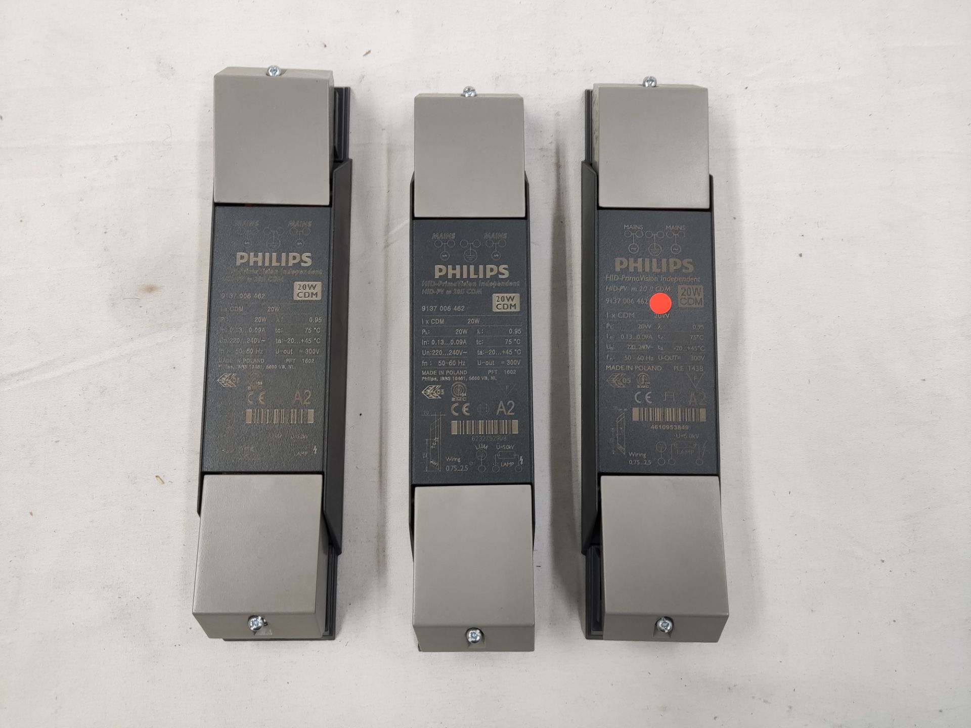 3 x PHILIPS Electronic Drivers For Hid Lamps - Hid-Pv M 20/I Cdm Hpf 220-240V 50/60Hz - Remote - Image 3 of 9