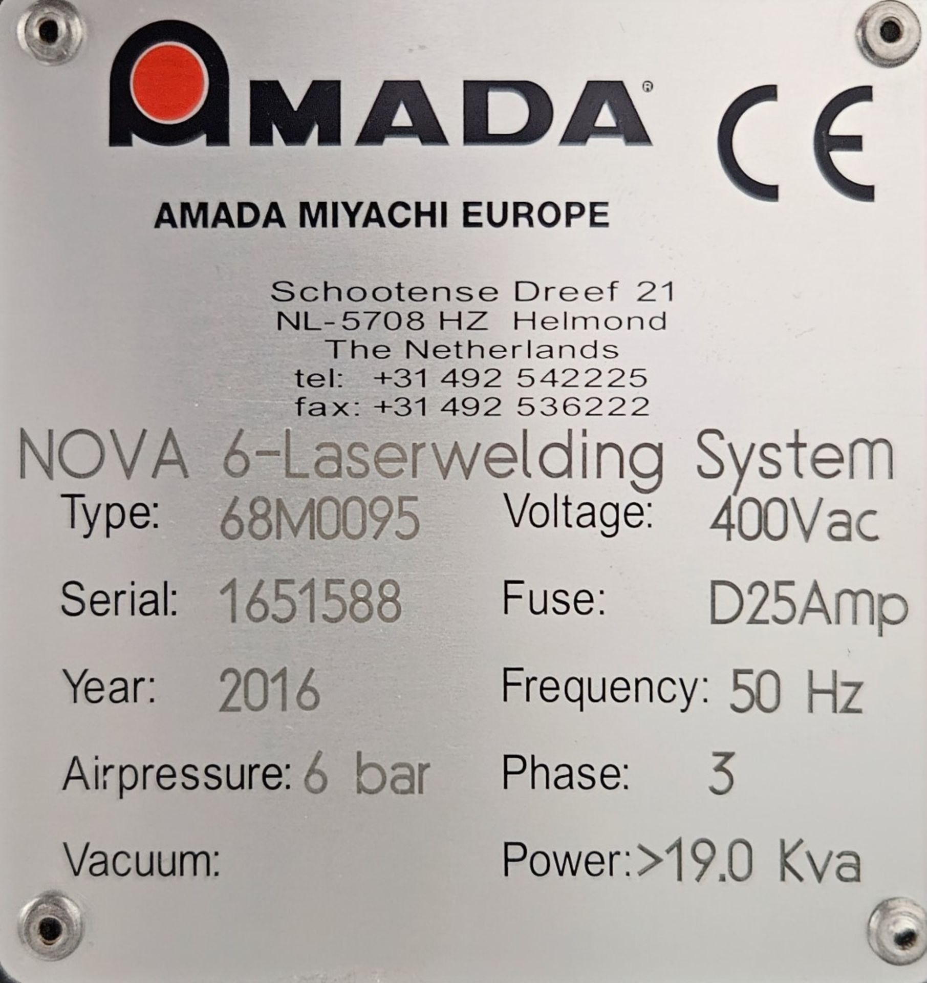 1 x Amada Miyachi Nova 6 Laser CNC Welding Workstation System - Type: 68M0095 - Year: 2016 - Image 7 of 17