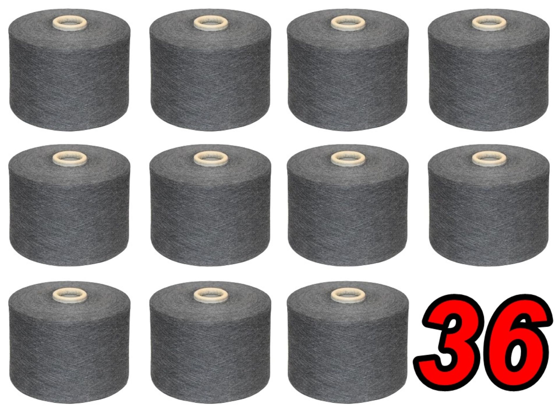 36 x Cones of 1/13 MicroCotton Knitting Yarn - Mid Grey - Approx Weight: 2,500g - New Stock ABL Yarn