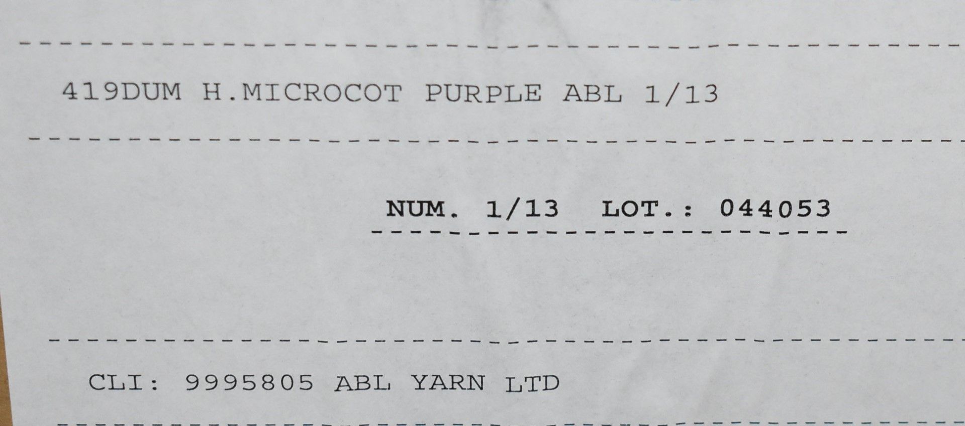 1 x Cone of 1/13 MicroCotton Knitting Yarn - Purple - Approx Weight: 2,300g - New Stock ABL Yarn - Bild 10 aus 13