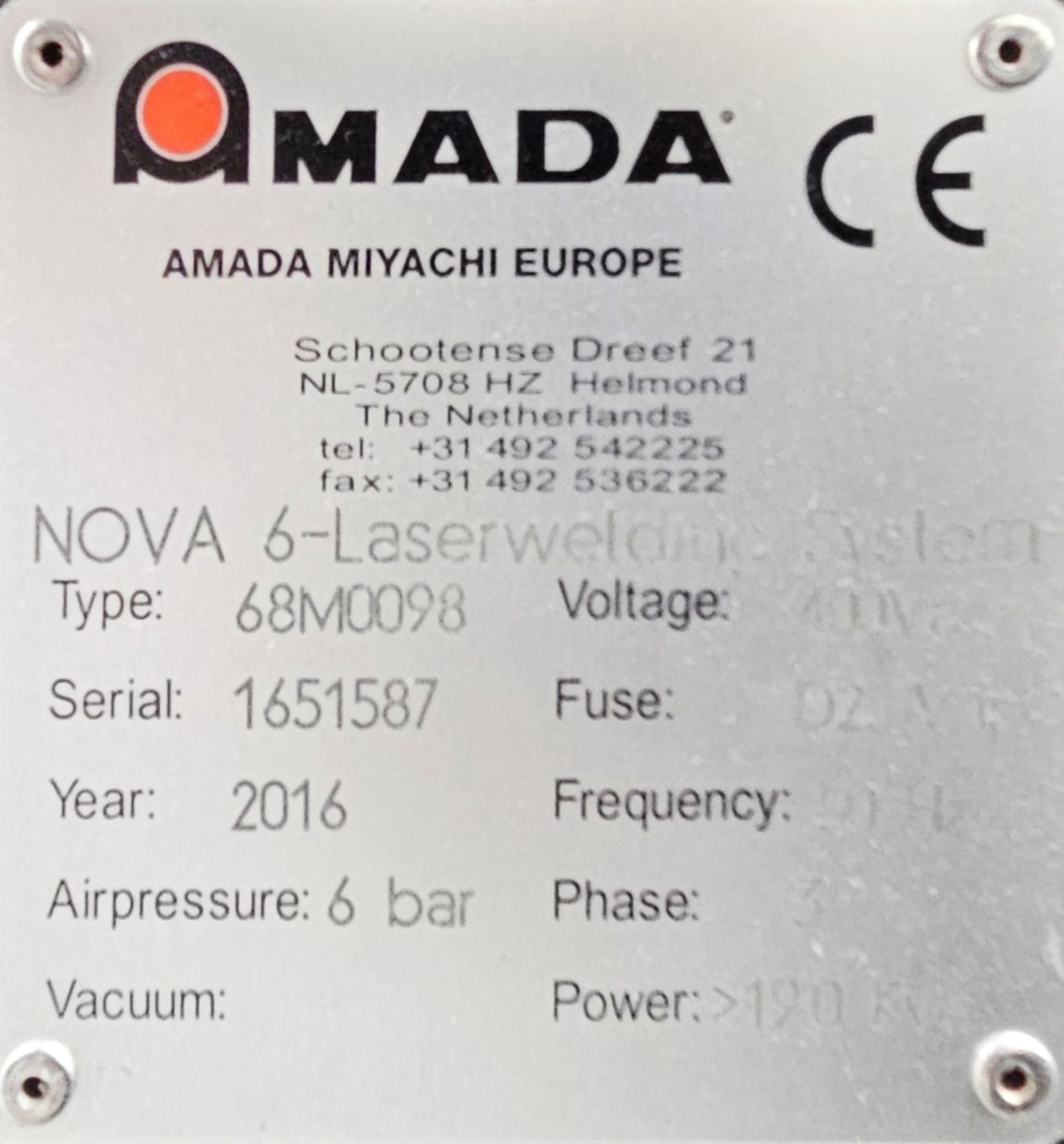 1 x Amada Miyachi Nova 6 Laser CNC Welding Workstation System - Type: 68M0098 - Year: 2016 - Image 7 of 20