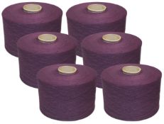 6 x Cones of 1/13 MicroCotton Knitting Yarn - Purple - Approx Weight: 2,300g - New Stock ABL Yarn