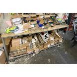 1 x Steel Workbench on Castor Wheels - Contents of Bench Not Included