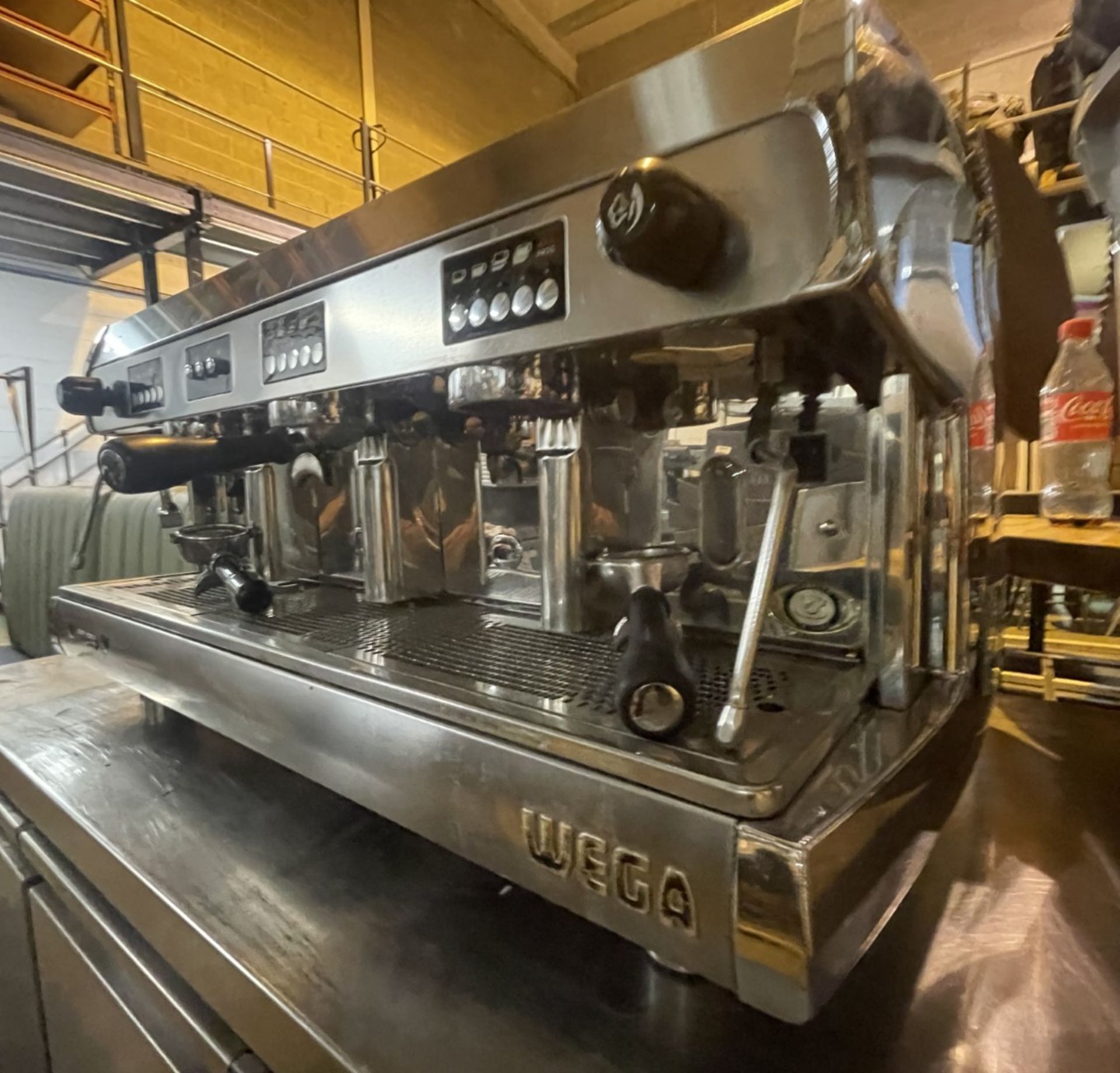 1 x Polaris Wega 3 Group Commercial Espresso Coffee Machine - Stainless Steel Exterior - 3 Phase