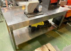 1 x Stainless Steel Prep Table With Undershelf