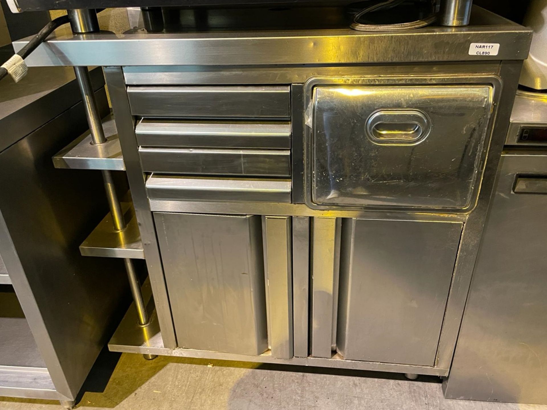 1 x Stainless Steel Backbar Counter For Coffee Machines - Approx Width: 100cms - Image 2 of 5