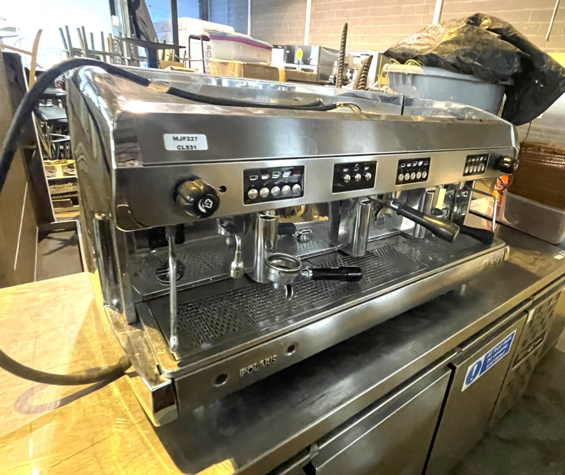 1 x Polaris Wega 3 Group Commercial Espresso Coffee Machine - Stainless Steel Exterior - 3 Phase - Image 4 of 14