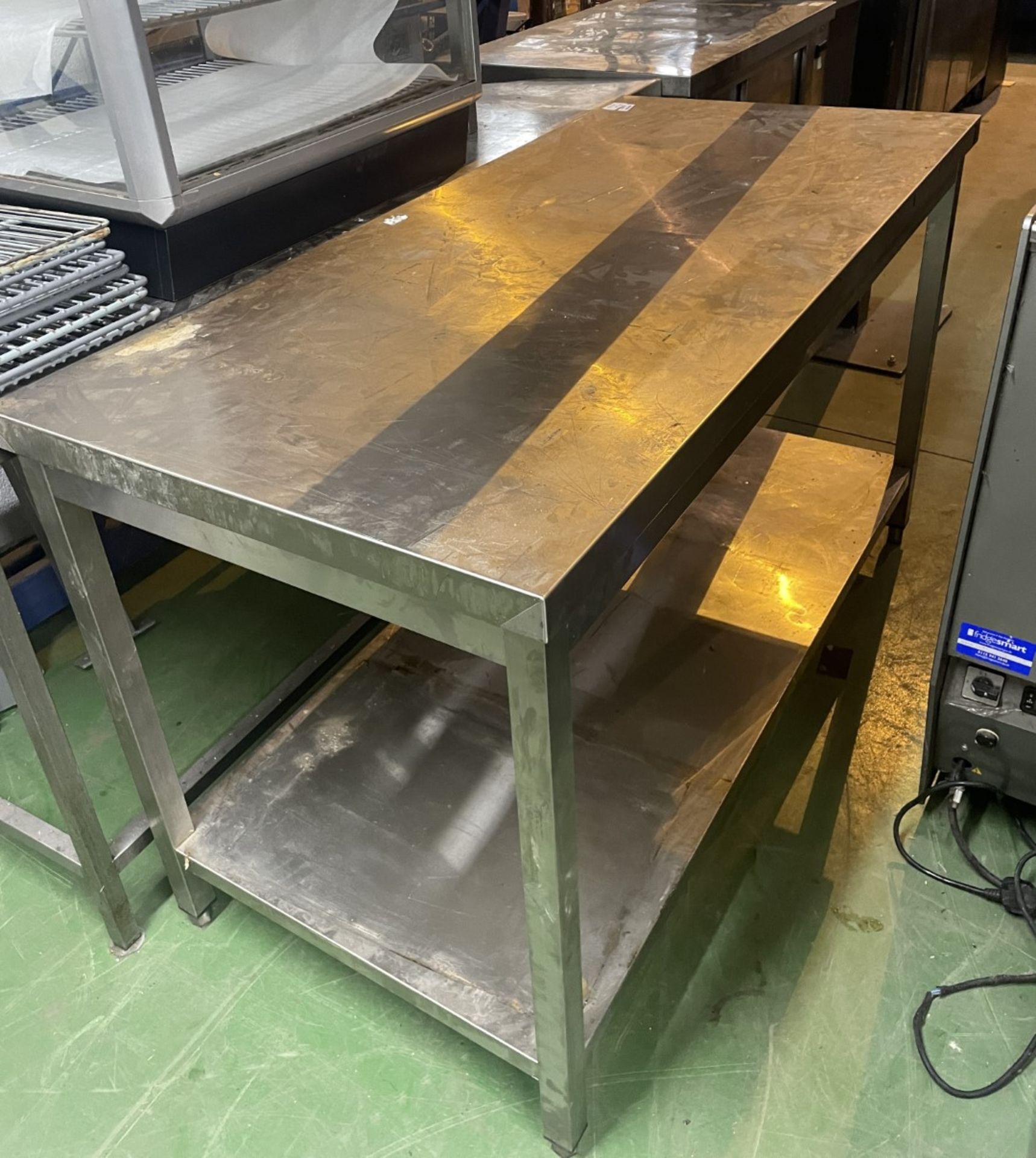 1 x Stainless Steel Prep Table With Undershelf - Image 2 of 5