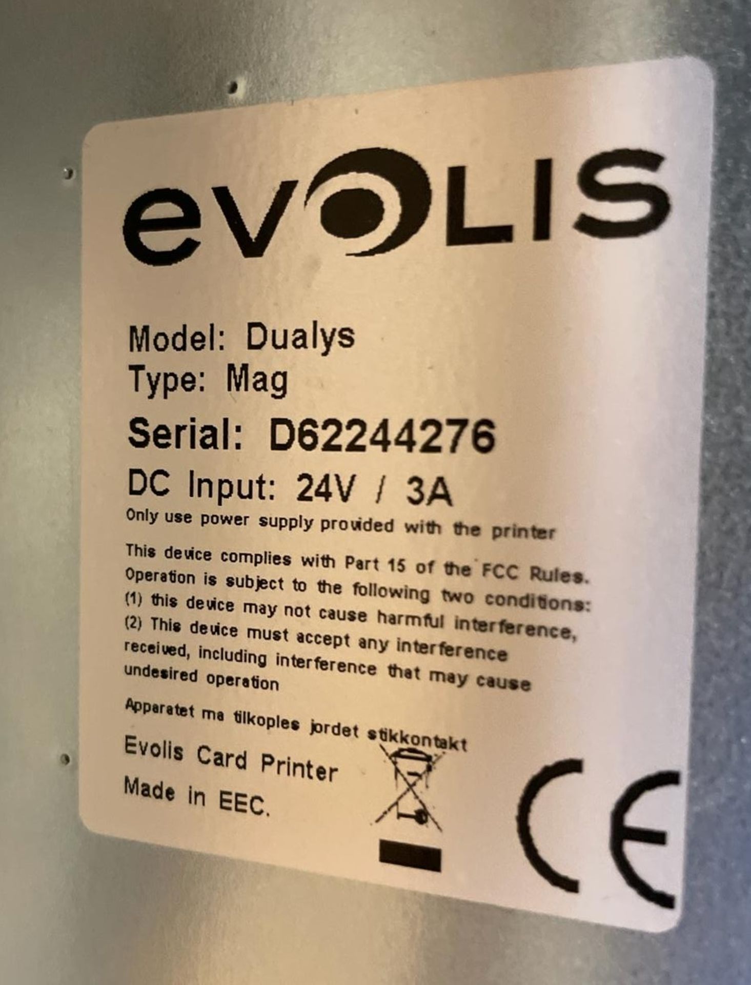 1 x Evolis Dualys ID Card Printer - Model BA20 - Image 9 of 11