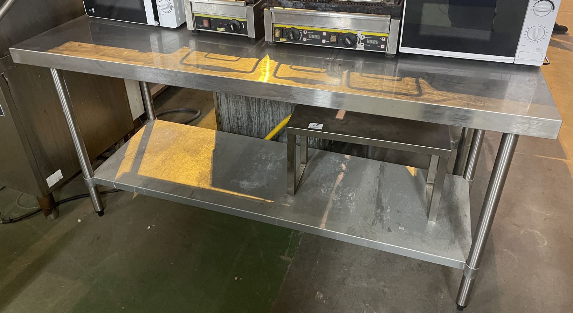 1 x Stainless Steel Prep Table With Undershelf