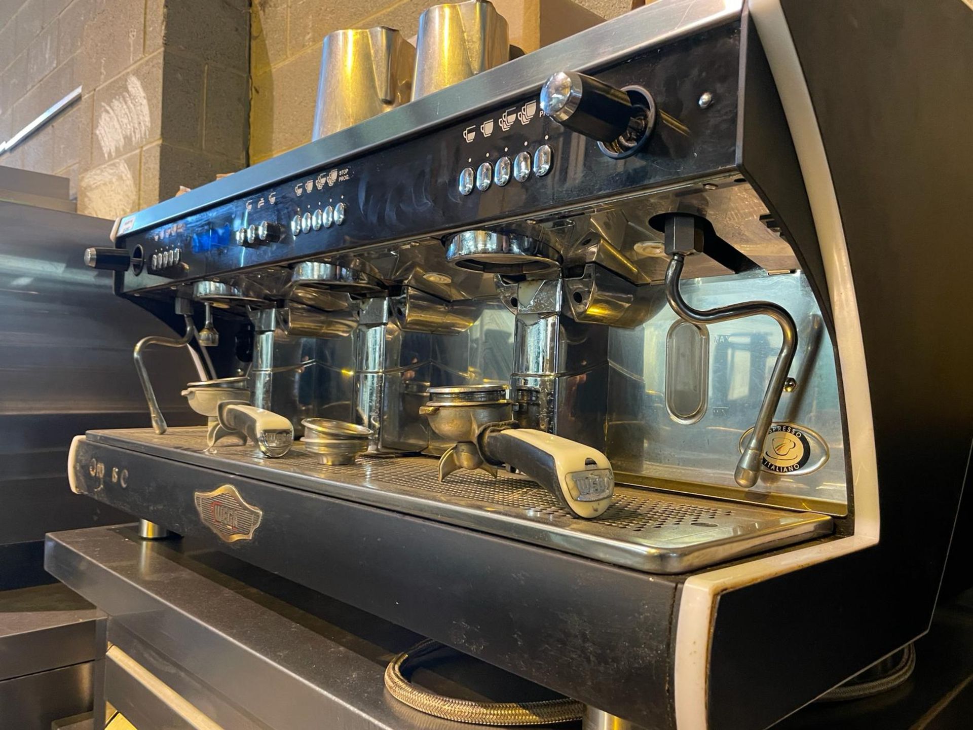 1 x Polaris Wega 3 Group Commercial Espresso Coffee Machine - Stainless Steel / Black Exterior - Image 5 of 11