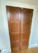 1 x Set of Solid Wood Stately Internal Double Doors - Ref: PAN200