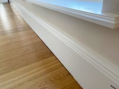 Approximately 8-Metres of Painted Timber Wooden Skirting Boards, In White - Ref: PAN213 - CL896 - NO