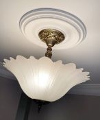 1 x Ornate Glass Ceiling Uplight - Ref: PAN142 / SIDE-DR - CL896 - NO VAT ON THE HAMMER -