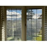 1 x Hardwood Timber Double Glazed Leaded 2-Pane Window Frame fitted with Shutter Blinds