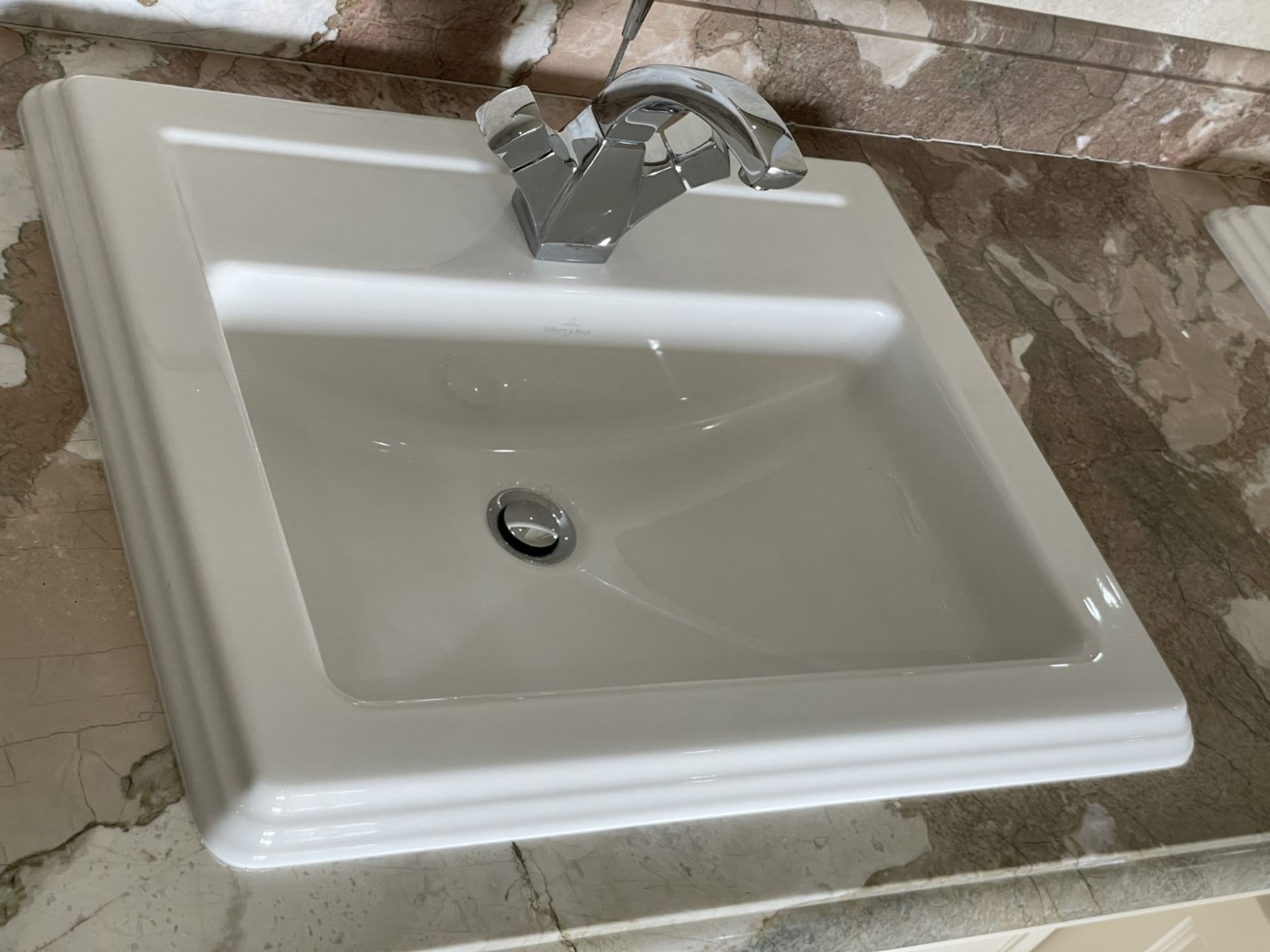 1 x Bespoke Marble-topped Solid Wood Double Vanity Unit with 2 x Villeroy & Boch Basins + Taps - Image 24 of 33