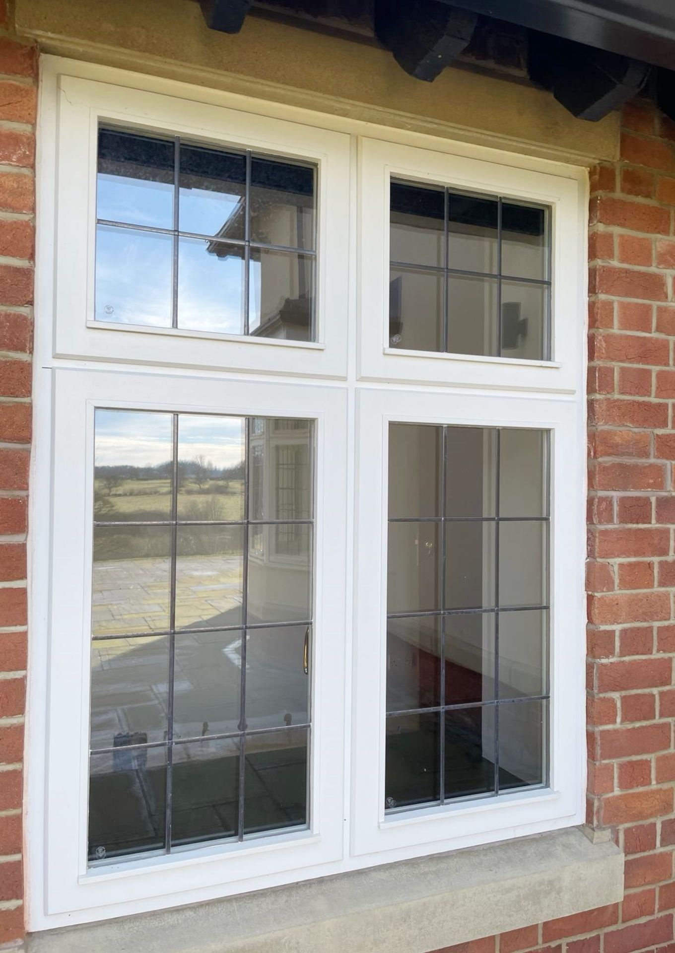 1 x Hardwood Timber Double Glazed Leaded 4-Pane Window Frame - Ref: PAN206 - CL896 - NO VAT