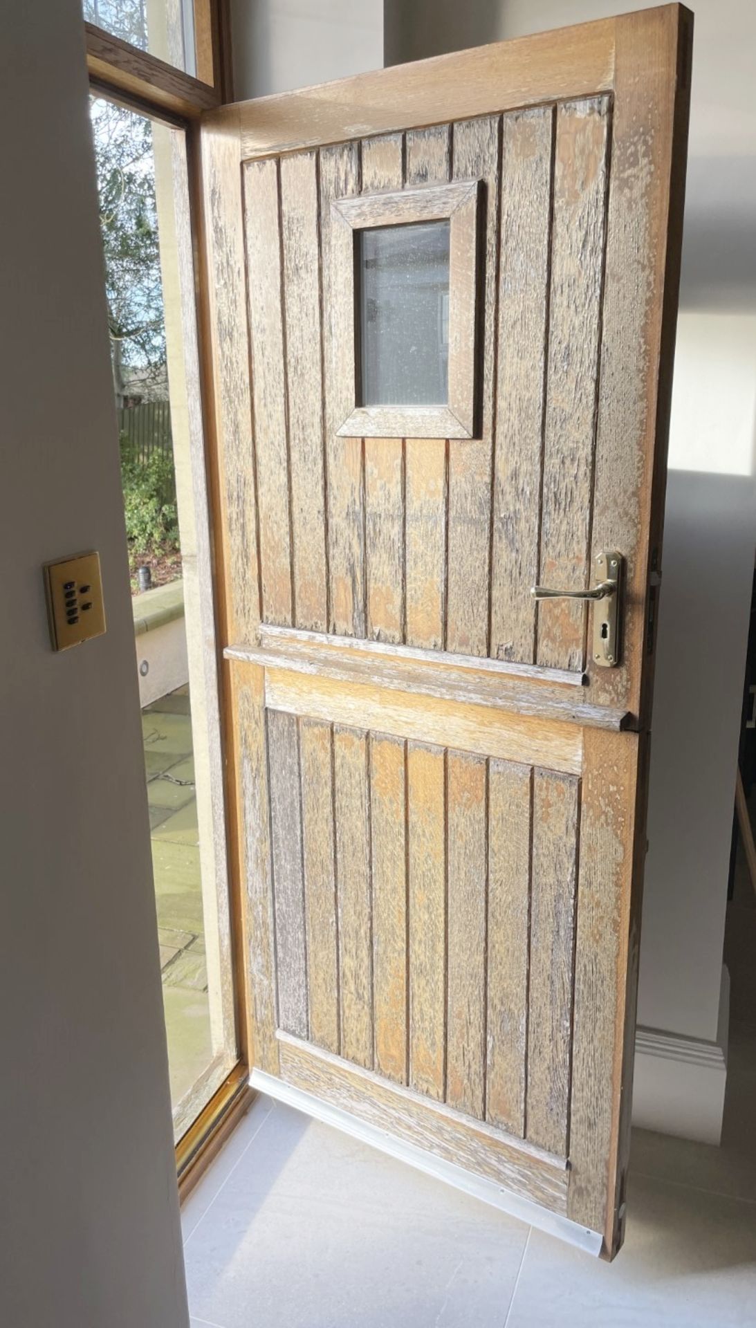 1 x Solid Wood Lockable Stable-style External Door with Frame and Double Glazed Window Panel - Image 2 of 30