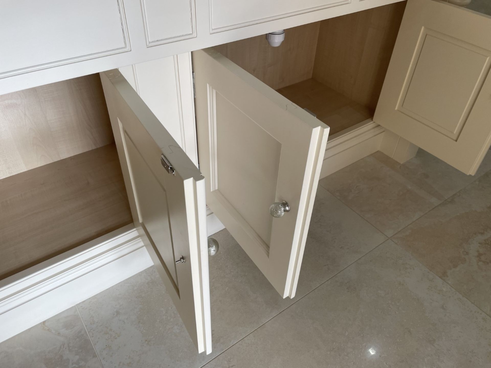 1 x Bespoke Marble-topped Solid Wood Double Vanity Unit with 2 x Villeroy & Boch Basins + Taps - Image 31 of 33