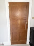 1 x Solid Oak Wooden Lockable Internal Door - Ref: PAN201 / INHLWY - CL896 - NO VAT